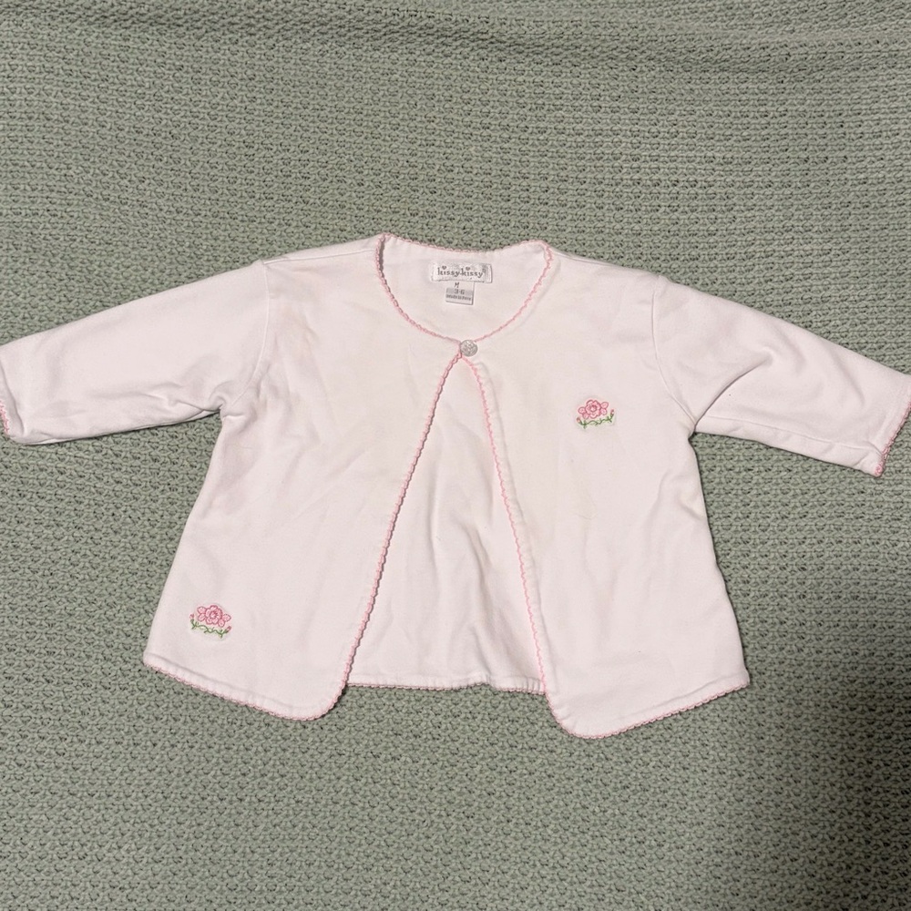 Kissy Kissy Light Pink Cardigan with Floral Detail